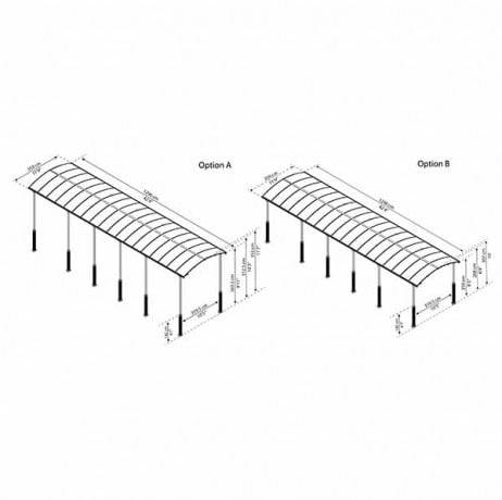 Canopia - Canopia Carport Camping-Car Alpine 4,35 x 3,52 m Gris - Imagen 10