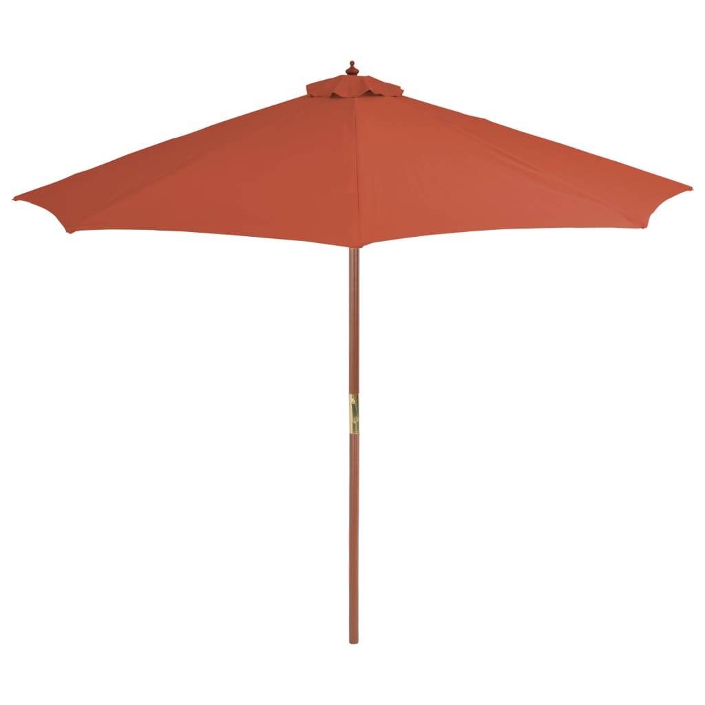 Helloshop26 - Parasol d'extérieur avec mât en bois 300 cm terre cuite - Imagen 2