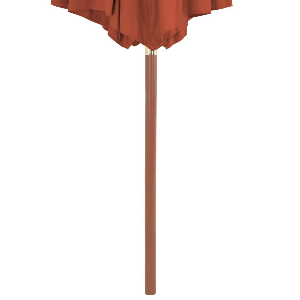 Helloshop26 - Parasol d'extérieur avec mât en bois 300 cm terre cuite - Imagen 4