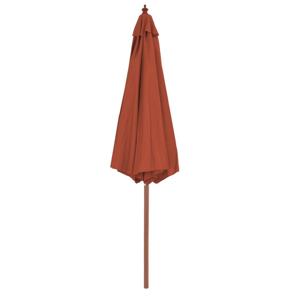 Helloshop26 - Parasol d'extérieur avec mât en bois 300 cm terre cuite - Imagen 3