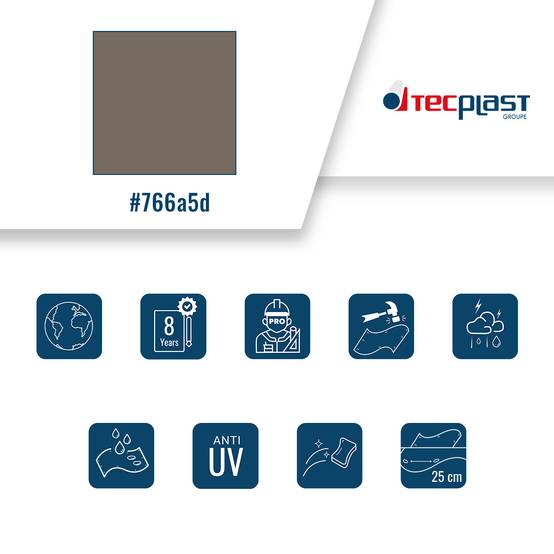 Bâche pour Carport 4x5 m LP640CP Taupe - Garantie 8 ans - Toile PVC étanche pour abri de voiture TECPLAST - Image 4
