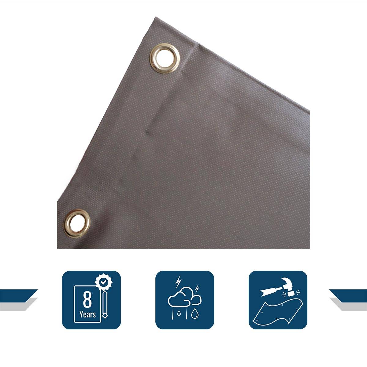 Bâche pour Carport 4x5 m LP640CP Taupe - Garantie 8 ans - Toile PVC étanche pour abri de voiture TECPLAST - Image 3