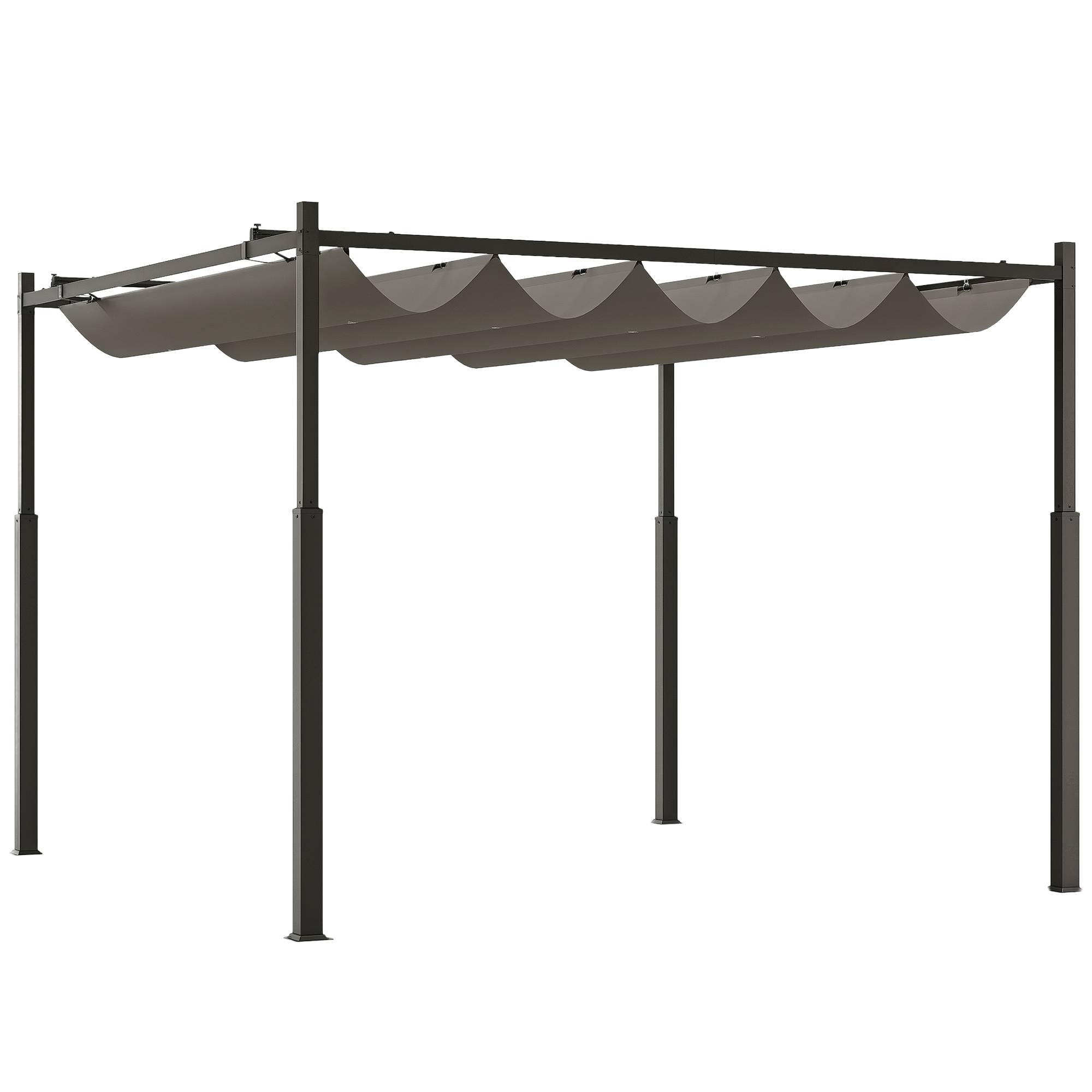 Pergola de Jardin Acier 3x3m avec Toit Rétractable Anti-UV Coulissant Gris - ComfortXL Outdoor Living - Image 1