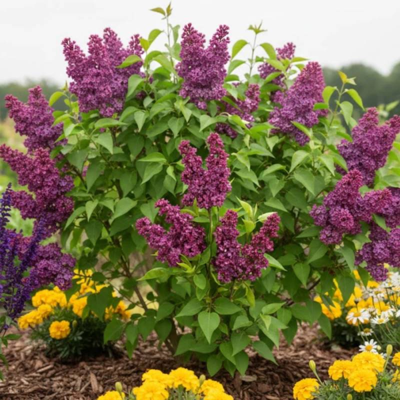 Lilas commun Charles Joly, Syringa à fleurs Rouge - feuillage Caduc - Pot de 7,5L - 100/150 cm-  hauteur à maturité De 2,50 m à 3,00 m - Image 4