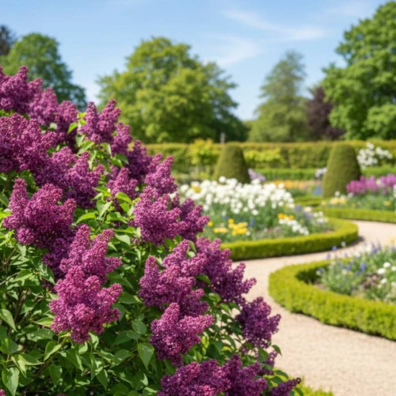 Lilas commun Charles Joly, Syringa à fleurs Rouge - feuillage Caduc - Pot de 7,5L - 100/150 cm-  hauteur à maturité De 2,50 m à 3,00 m - Image 5