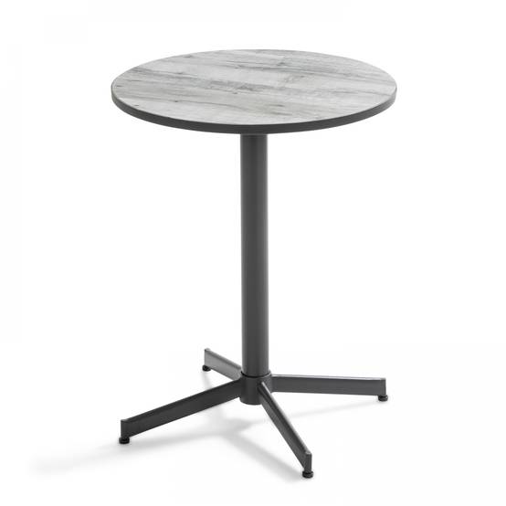 Oviala - Ensemble de terrasse table ronde et 4 chaises gris Tivoli - Oviala - Image 2