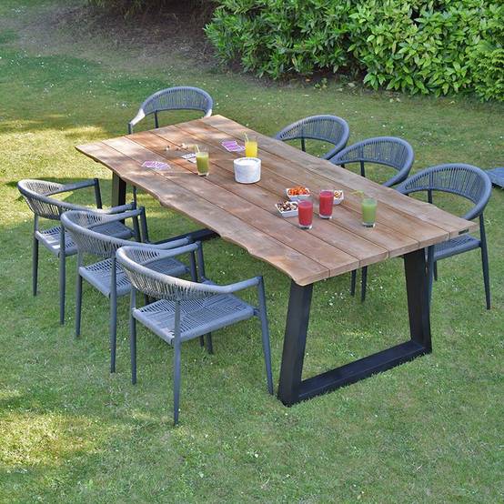 Fauteuil aluminium anthracite et corde tressée grise Casamance - Gecko Jardin - Imagen 5