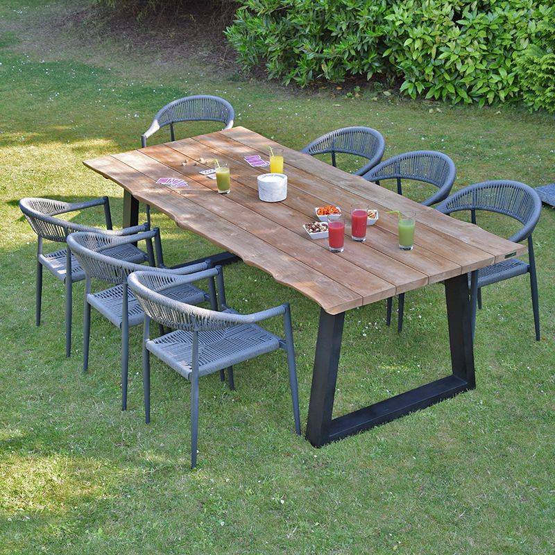 Fauteuil aluminium anthracite et corde tressée grise Casamance - Gecko Jardin - Imagen 5