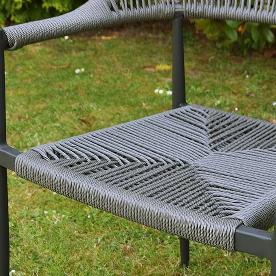 Fauteuil aluminium anthracite et corde tressée grise Casamance - Gecko Jardin - Imagen 3