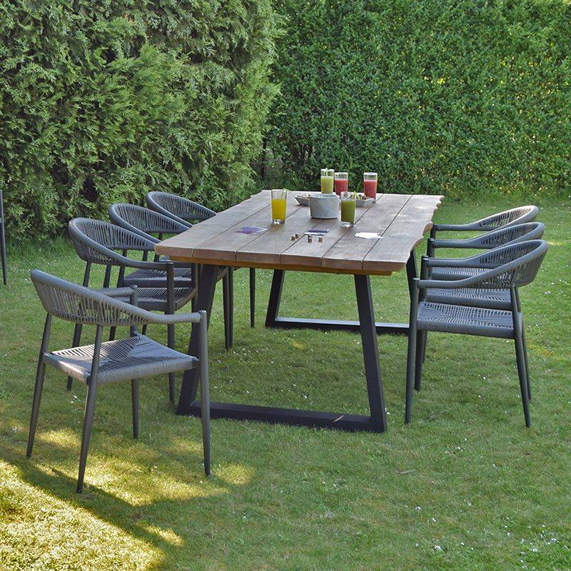 Fauteuil aluminium anthracite et corde tressée grise Casamance - Gecko Jardin - Imagen 7