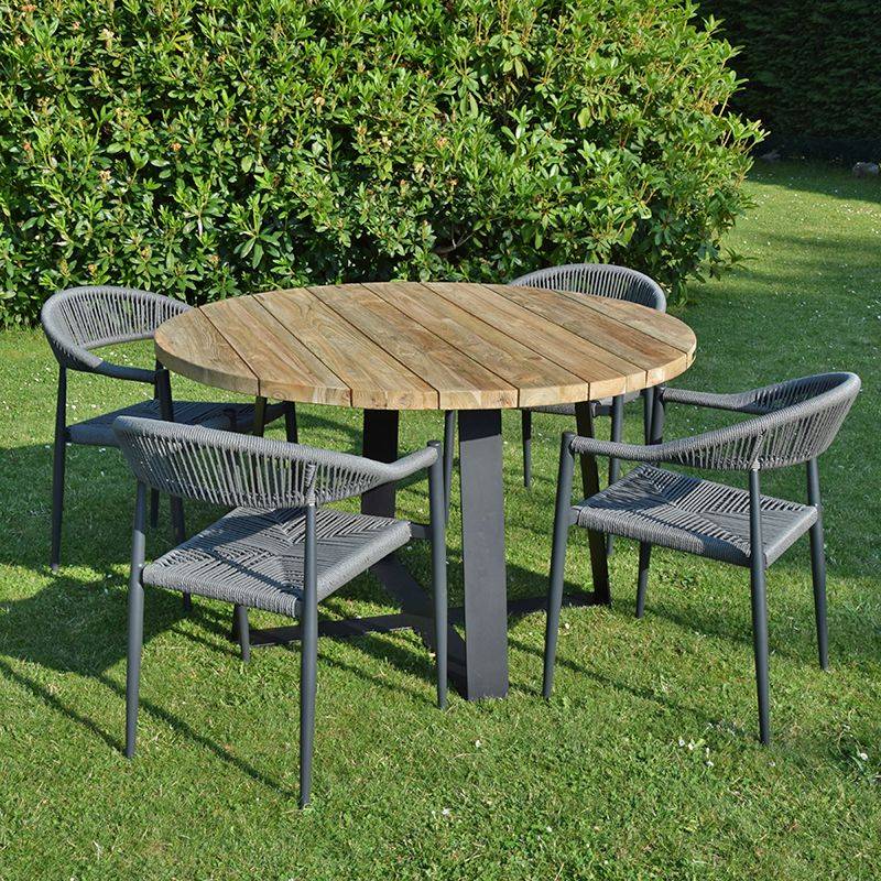 Fauteuil aluminium anthracite et corde tressée grise Casamance - Gecko Jardin - Imagen 6
