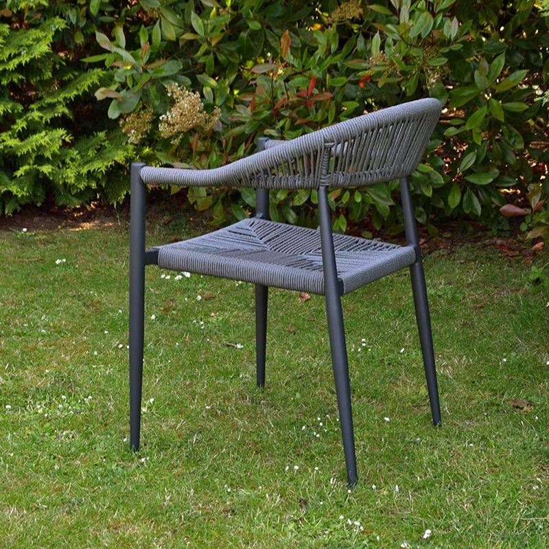 Fauteuil aluminium anthracite et corde tressée grise Casamance - Gecko Jardin - Imagen 4