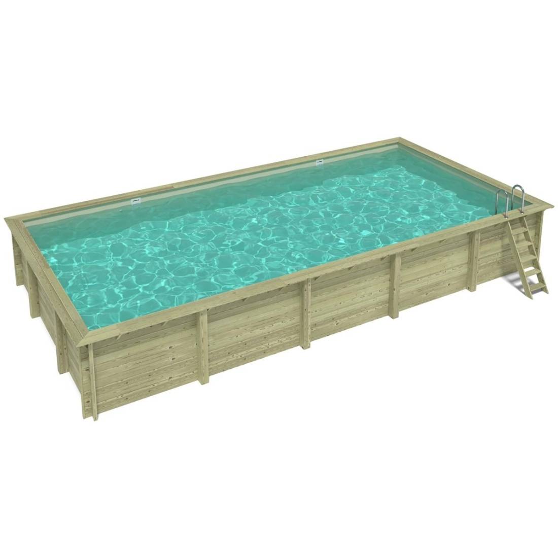 Altanka - Piscine hors sol en bois AQUA 10.2 x 5.2 - H.1.45 m, sable, fixations à visser - BAS7310OSPL3 - ALTANKA - Image 1