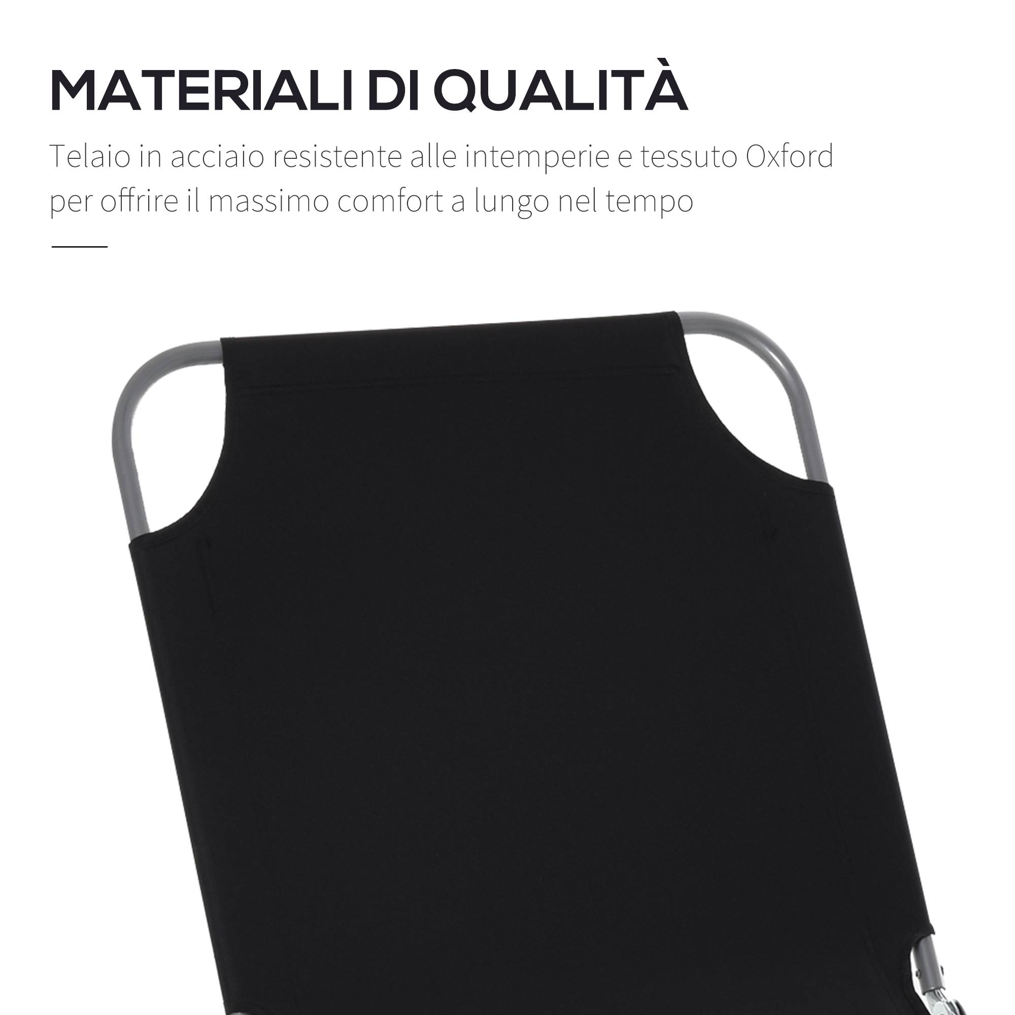 Transat de jardin pliable en métal et tissu oxford respirant - Image 7