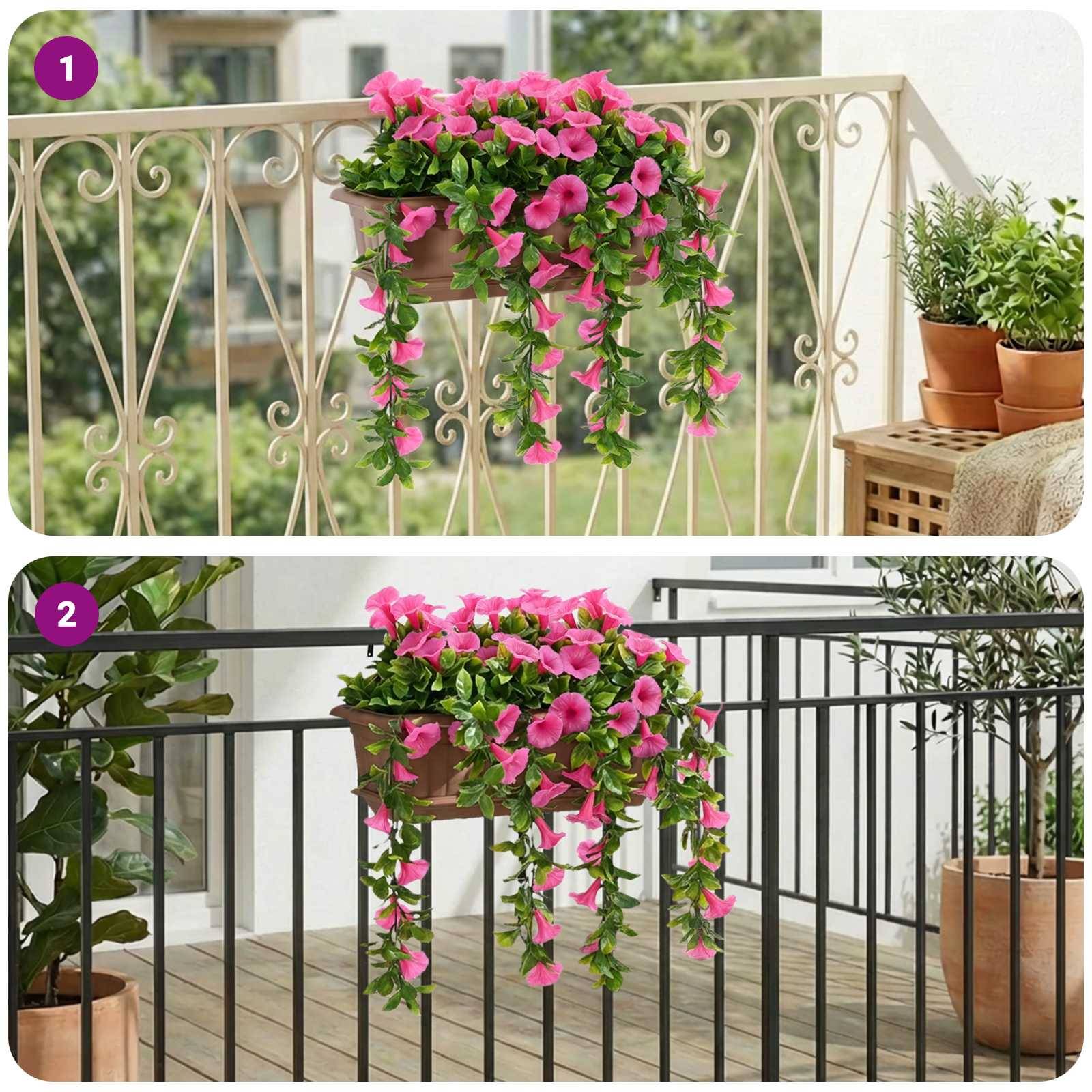 PANGIVO - Fleurs artificielles PE et acier rouge violet 55 x 20 x 55 cm - PANGIVO
