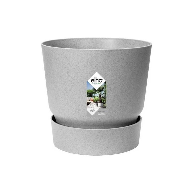 Elho - Elho Pot De Fleurs Rond Greenville 40 - Exterieur - O 39 X H 36,8 Cm - Gris Beton Vivant - Imagen 2