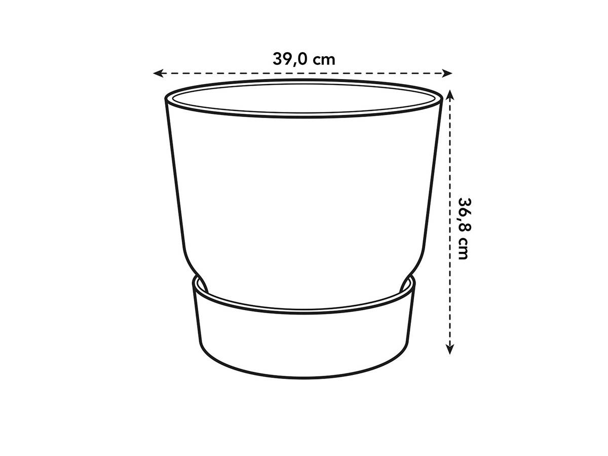 Elho - Elho Pot De Fleurs Rond Greenville 40 - Exterieur - O 39 X H 36,8 Cm - Gris Beton Vivant - Imagen 7