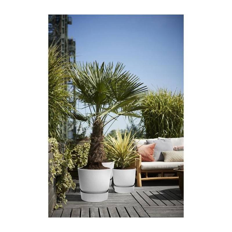 Elho - Elho Pot De Fleurs Rond Greenville 40 - Exterieur - O 39 X H 36,8 Cm - Gris Beton Vivant - Imagen 6