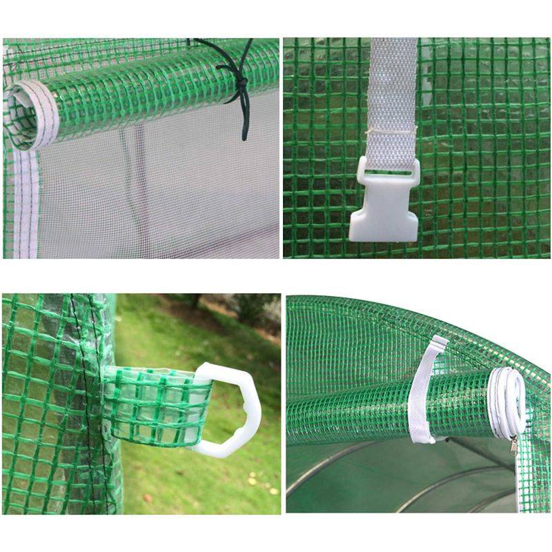 Serre de Jardin Tunnel 9m² - bâche armée - avec fenêtres latérales et porte zipée EUROSPEN - Image 4
