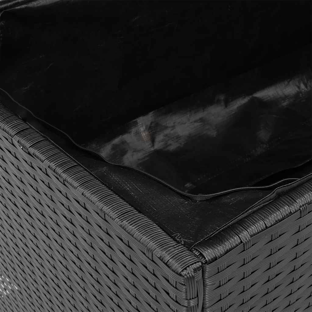 Banc Coffre de Jardin Résine Tressée Couvercle Bois d'Acacia Étanche Noir 110x50x54 cm – ComfortXL Outdoor Living - Image 10