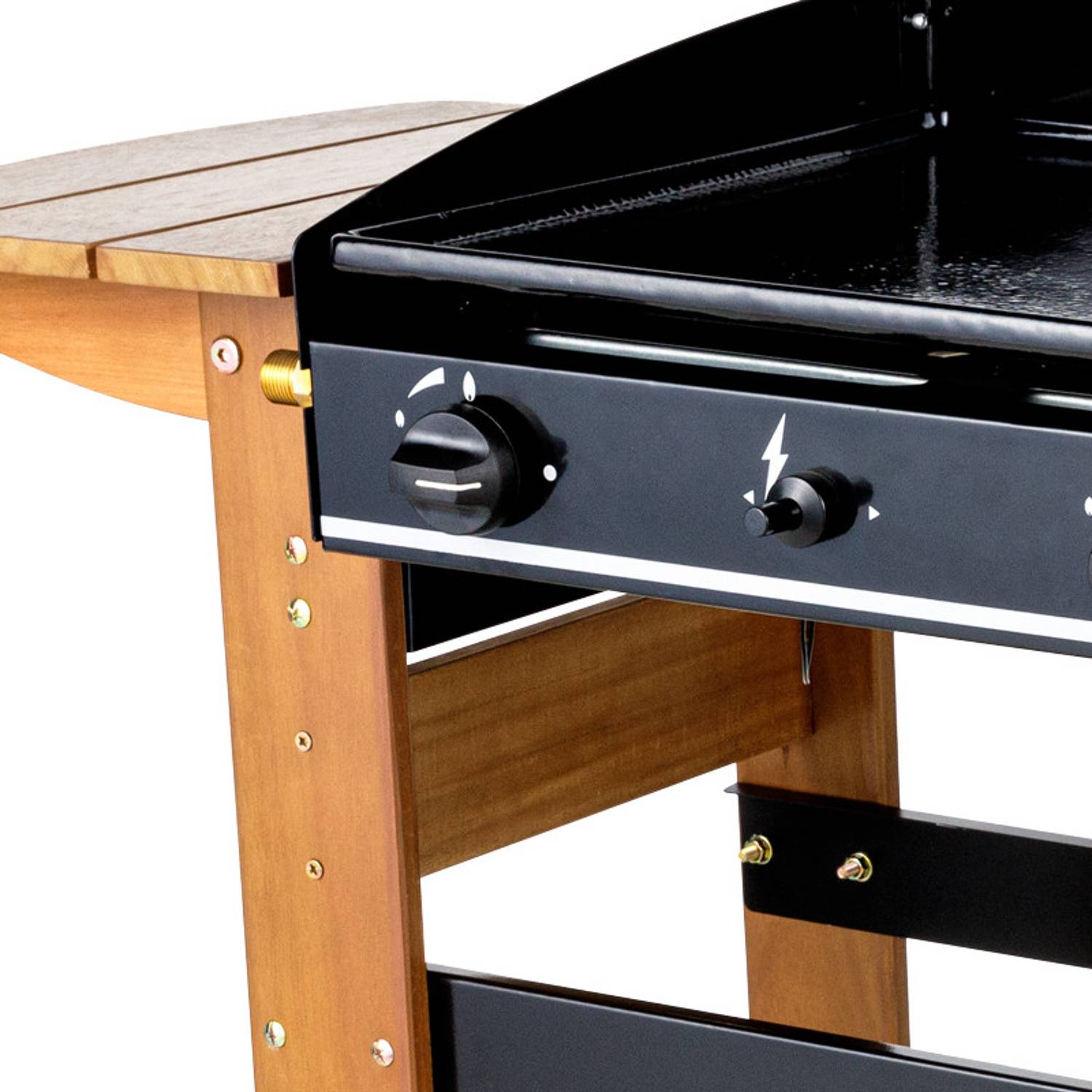 Somagic - Plancha à gaz ASCAIN 2 feux 6kW - Bois - SOMAGIC - Image 3
