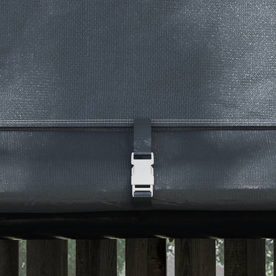 Cabanon jardin aluminium 3x3m gris hydrofuge anti-UV, cadre acier PE avec deux portes roulantes - Image 8