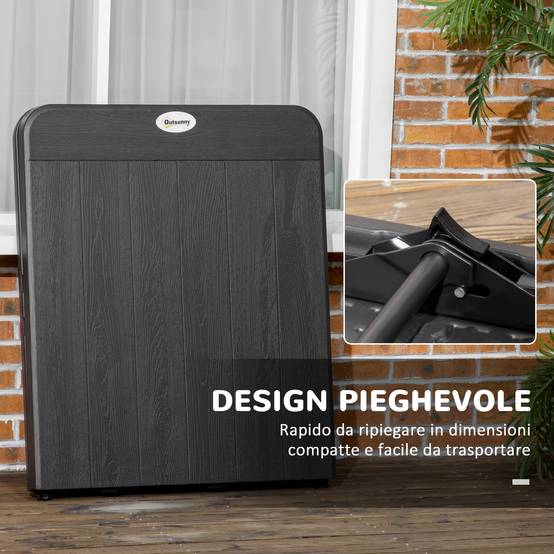 Table de jardin pliante Acier HDPE Pique-nique Camping Effet bois 180cm Gris foncé - ComfortXL Outdoor Living - Image 8
