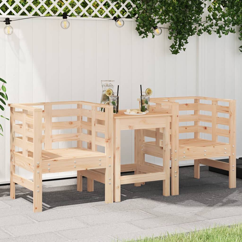 ComfortXL - Fauteuils Bas de Jardin en Bois de Pin Massif Brut Design à Lattes Lot de 2 Naturel – ComfortXL Outdoor Living