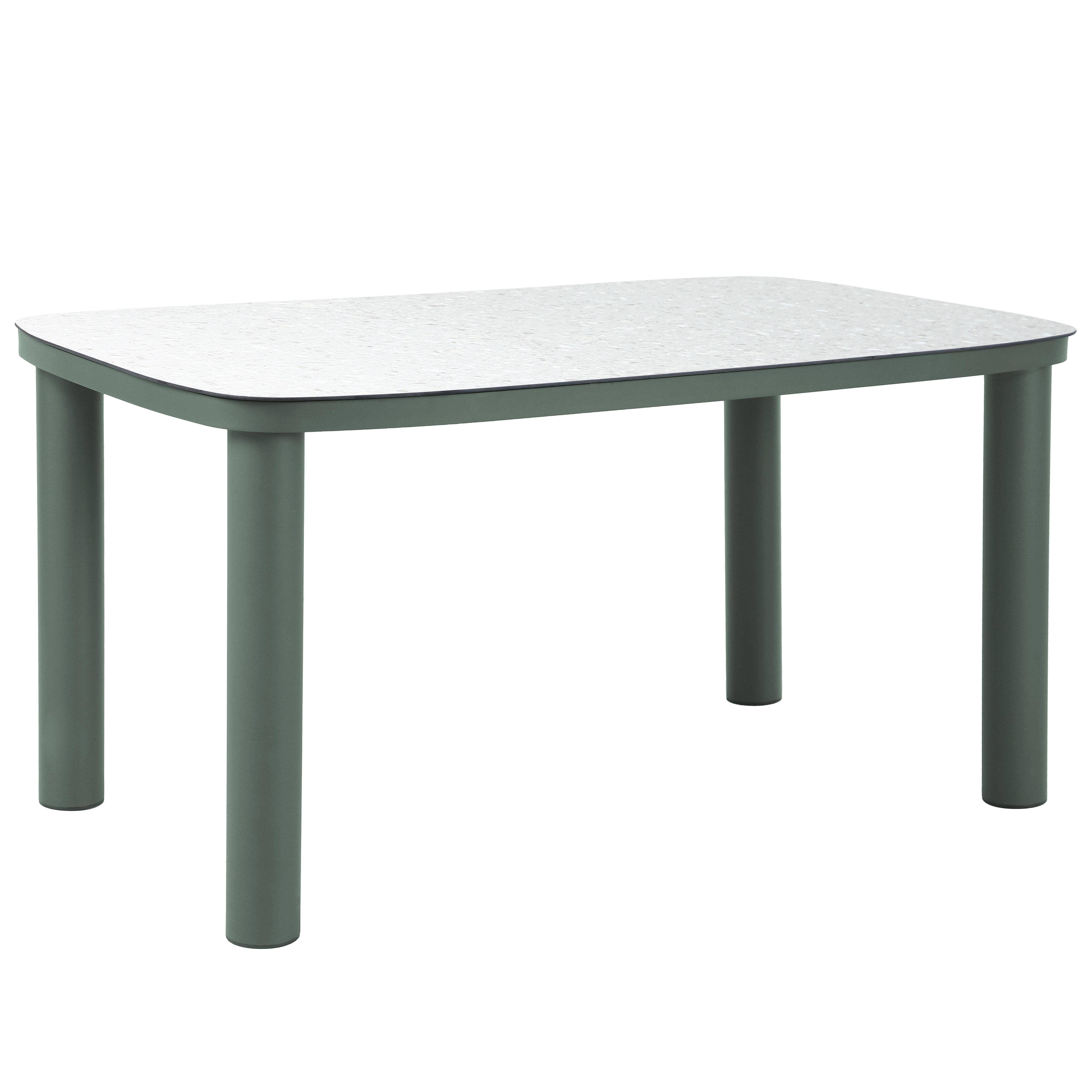 Oviala - Table de jardin structure en aluminium 6 personnes L150x90cm vert Nocera - Oviala