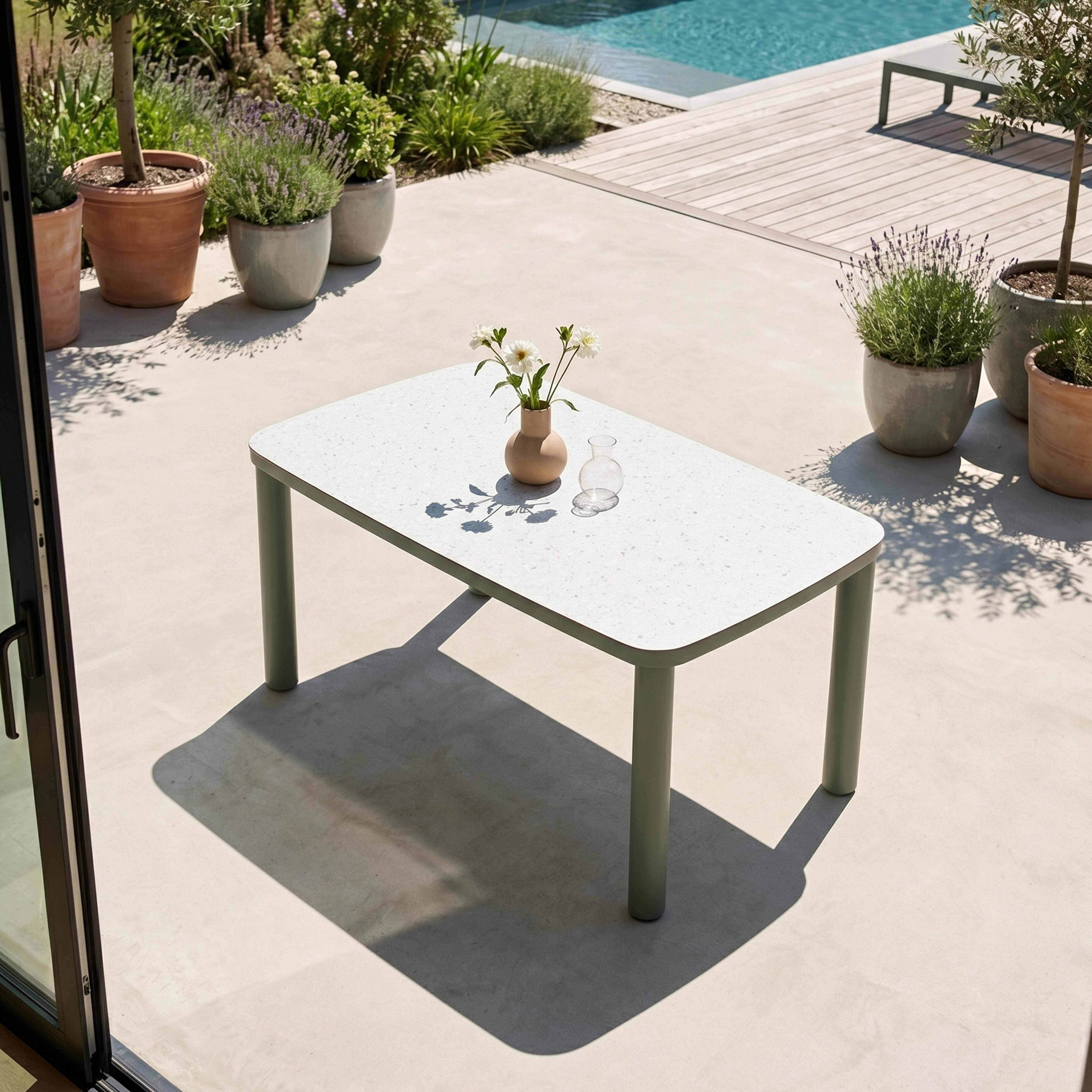Oviala - Table de jardin structure en aluminium 6 personnes L150x90cm vert Nocera - Oviala - Image 2