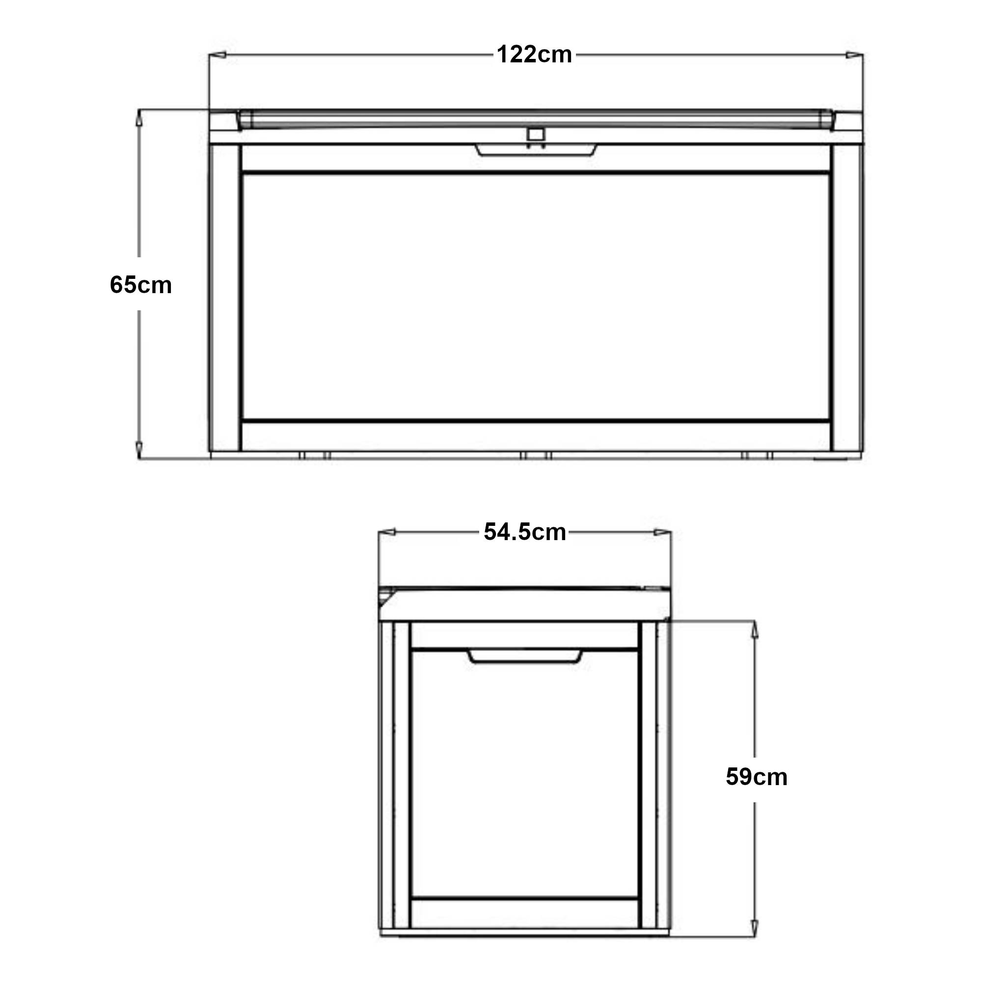Casa.Pro - Coffre de jardin Atella 122 x 55 x 65 cm noir effet rotin casa.pro - Imagen 4