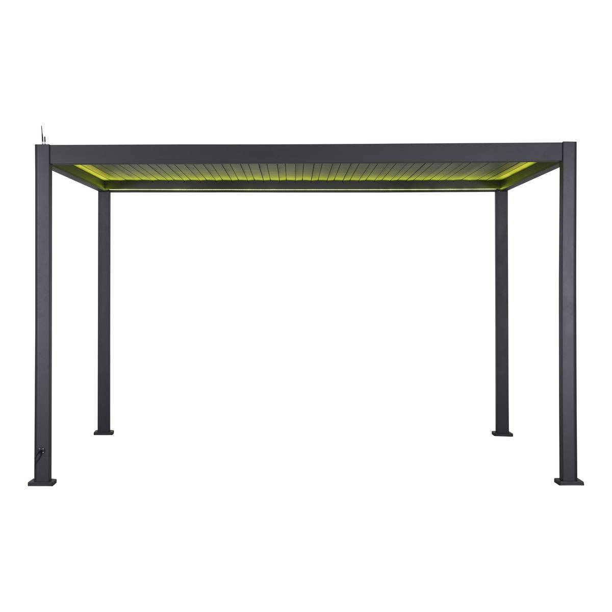 Hesperide - Pergola bioclimatique autoportante Evora 369x369x250,8cm gris graphite - Hespéride - Image 2