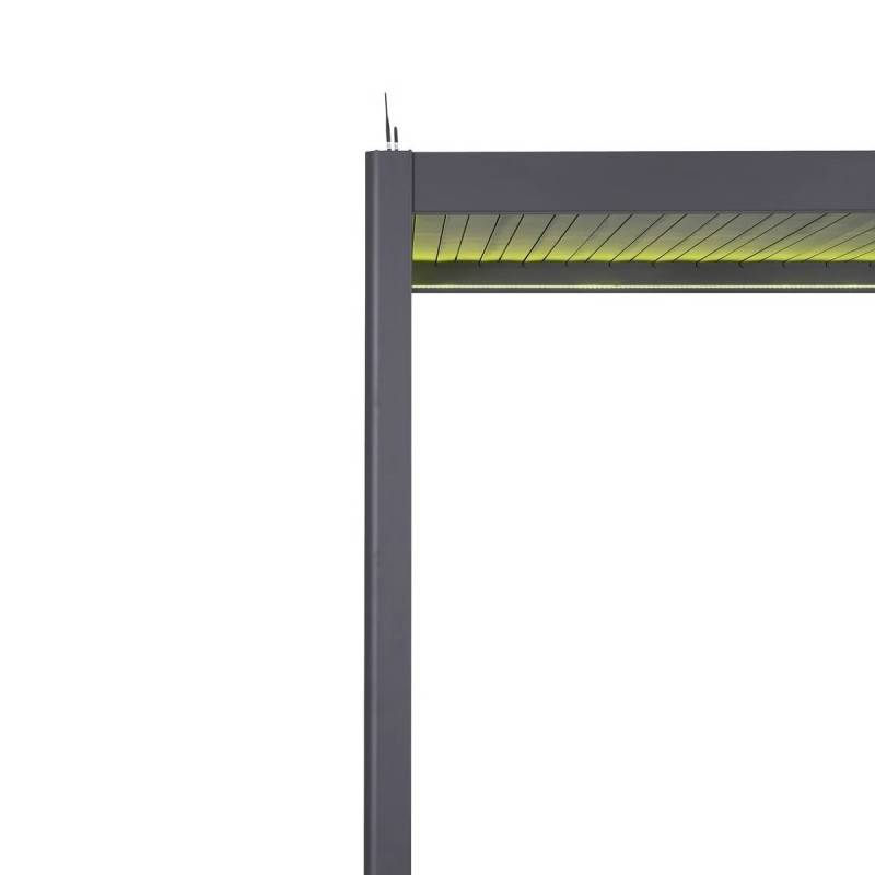 Hesperide - Pergola bioclimatique autoportante Evora 369x369x250,8cm gris graphite - Hespéride - Image 9