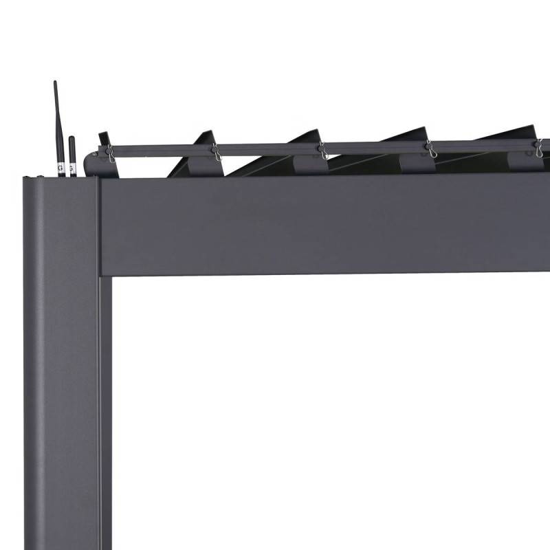Hesperide - Pergola bioclimatique autoportante Evora 369x369x250,8cm gris graphite - Hespéride - Image 6