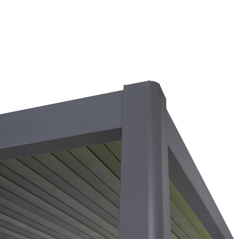 Hesperide - Pergola bioclimatique autoportante Evora 369x369x250,8cm gris graphite - Hespéride - Image 7