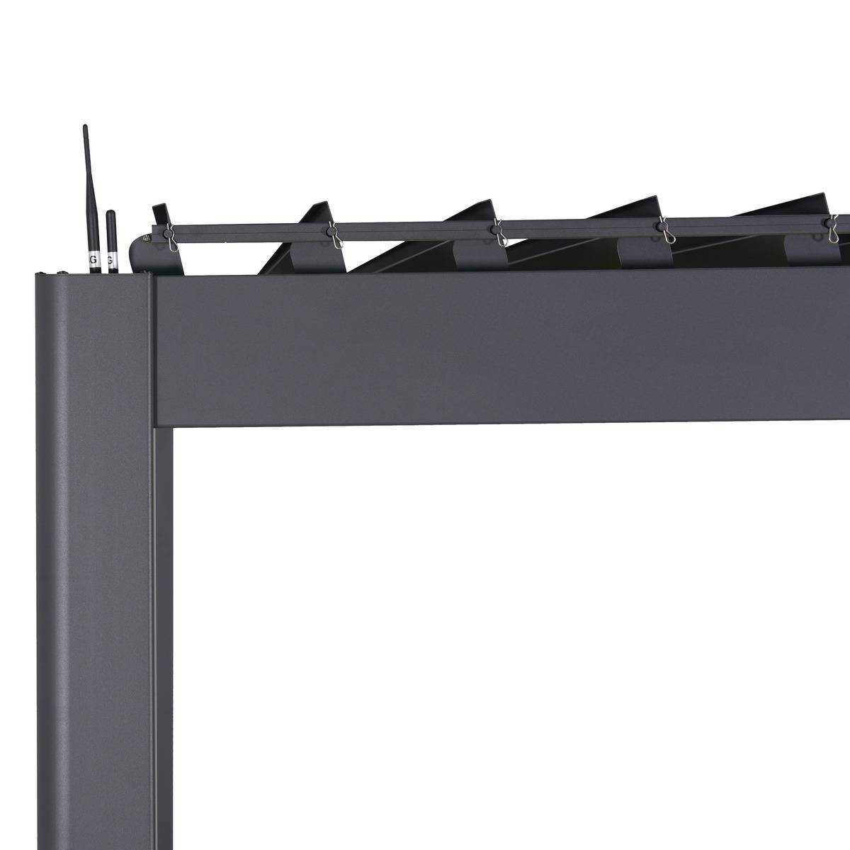 Hesperide - Pergola bioclimatique autoportante Evora 369x369x250,8cm gris graphite - Hespéride - Image 4