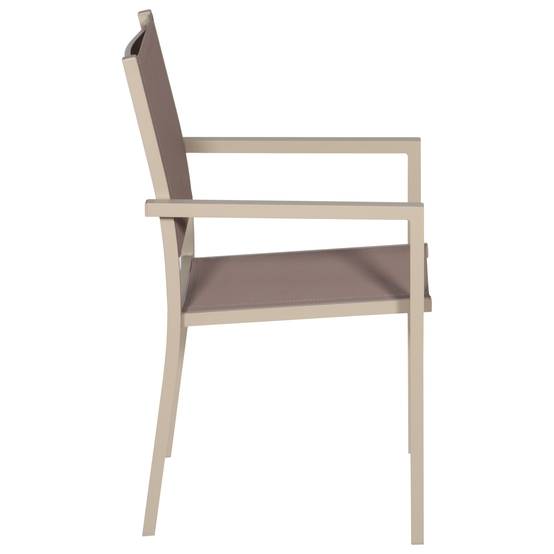 Happy Garden - Lot de 4 chaises en aluminium taupe - textilène taupe - HAPPY GARDEN - Imagen 4