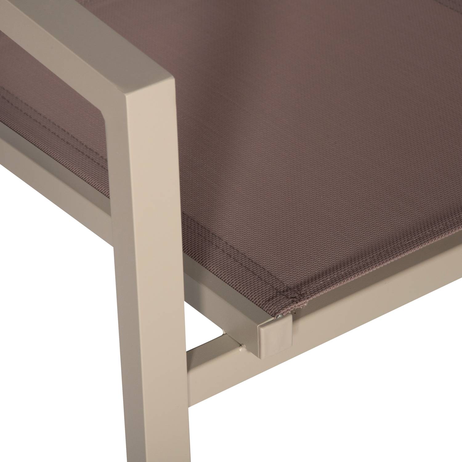Happy Garden - Lot de 4 chaises en aluminium taupe - textilène taupe - HAPPY GARDEN - Imagen 6