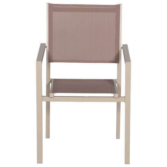 Happy Garden - Lot de 4 chaises en aluminium taupe - textilène taupe - HAPPY GARDEN - Imagen 3