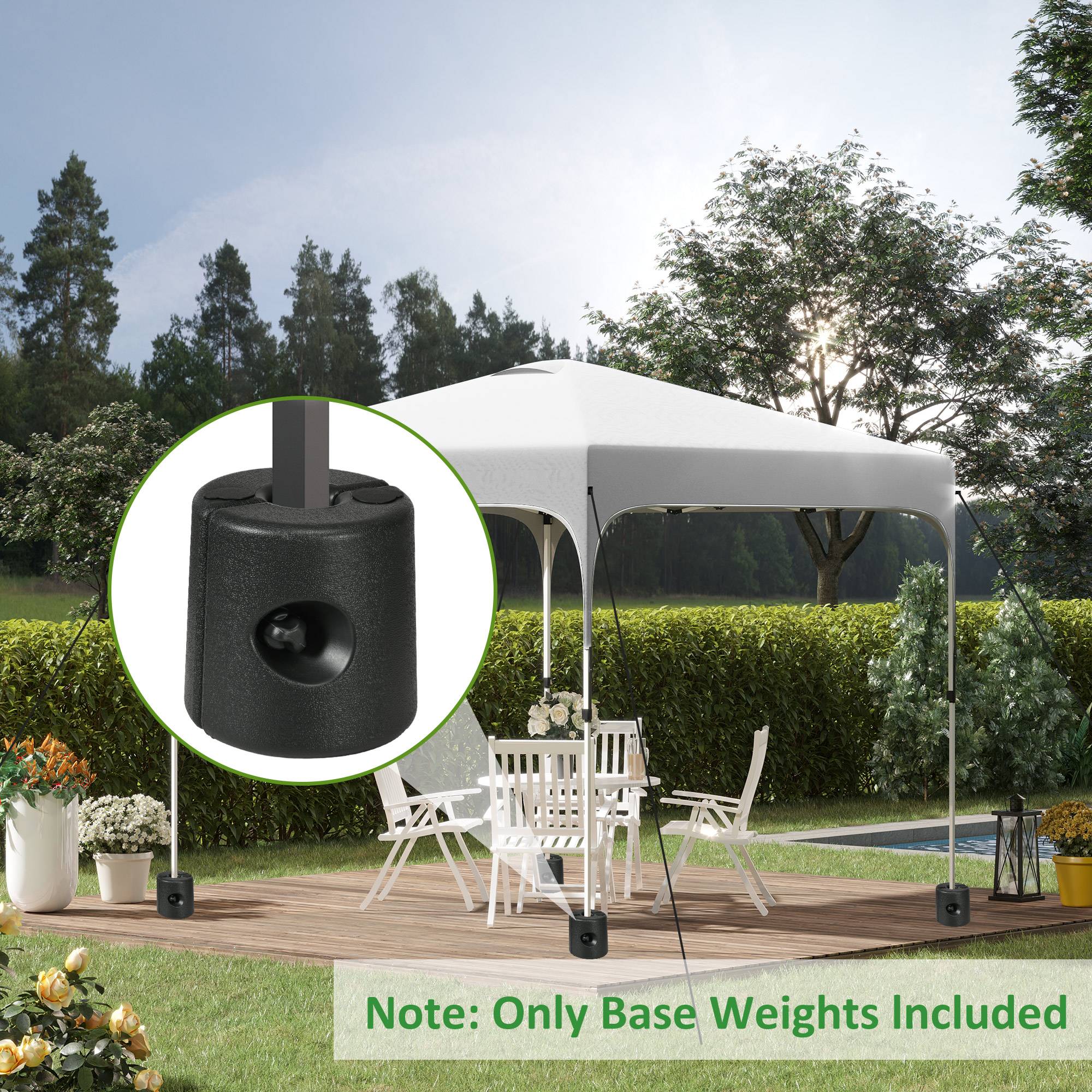 Outsunny - Lot 4 pieds de tonnelle pop-up remplissage eau/sable avec vis sécurité pour pavillon HDPE noir - Outsunny - Imagen 2