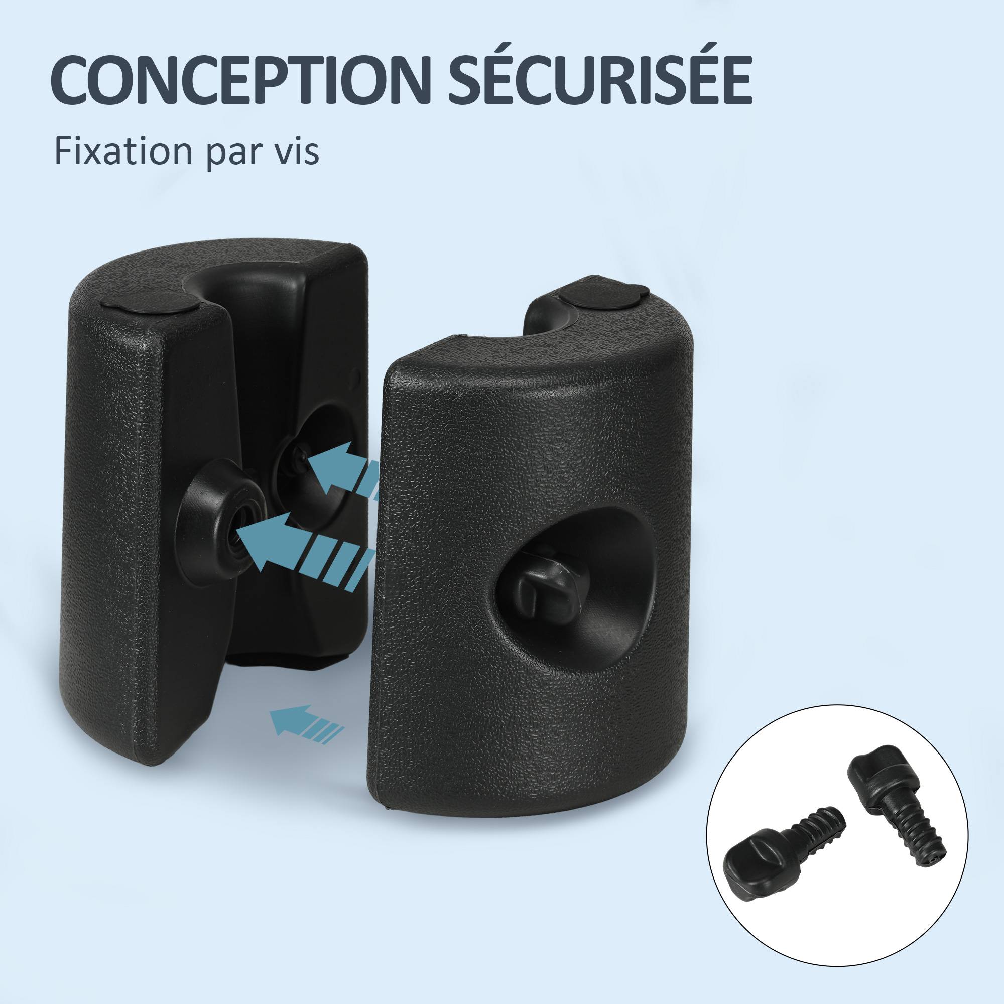 Outsunny - Lot 4 pieds de tonnelle pop-up remplissage eau/sable avec vis sécurité pour pavillon HDPE noir - Outsunny - Imagen 7