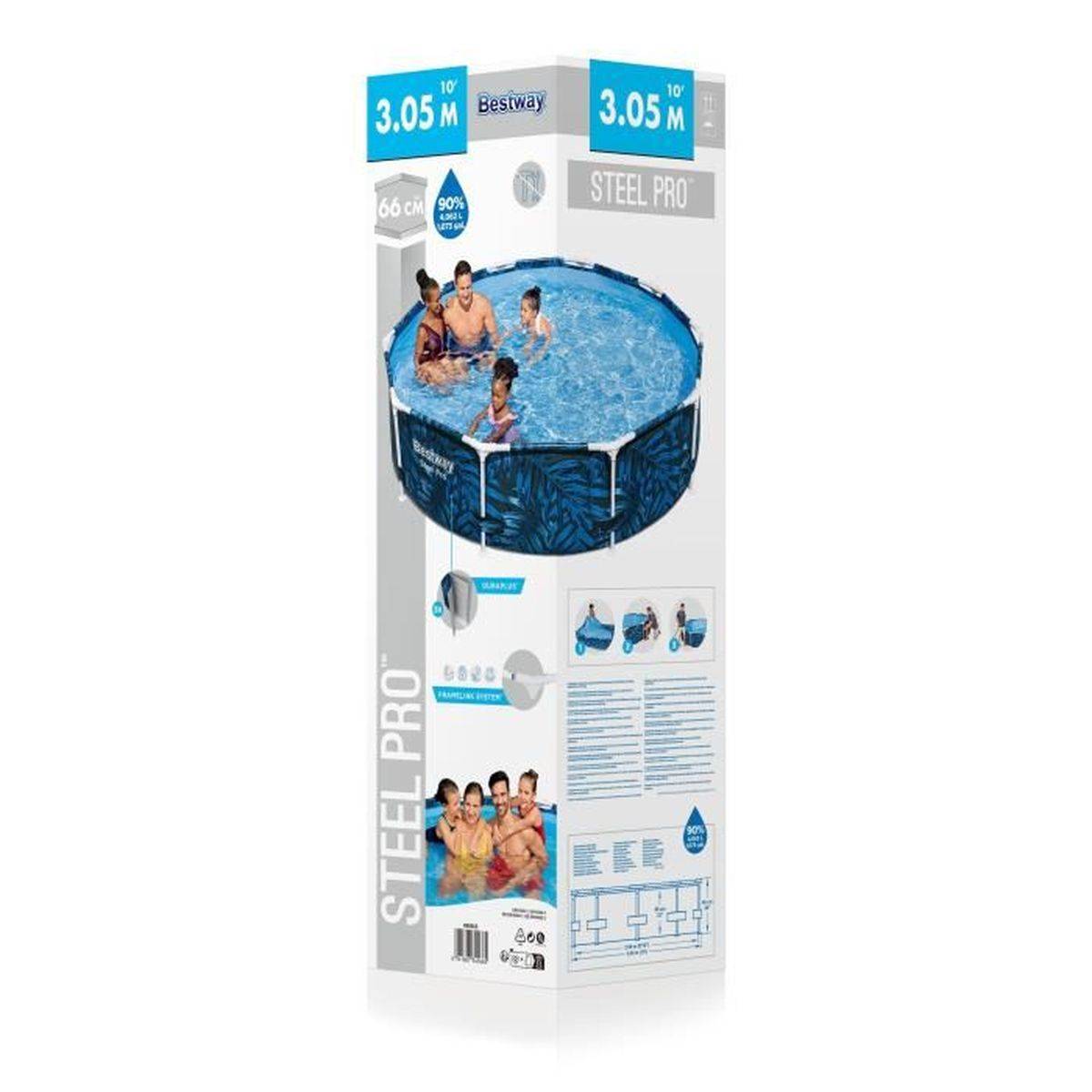 Bestway - Piscine hors sol tubulaire BESTWAY - Steel Pro™ - 305 x 66 cm - Ronde - Image 7
