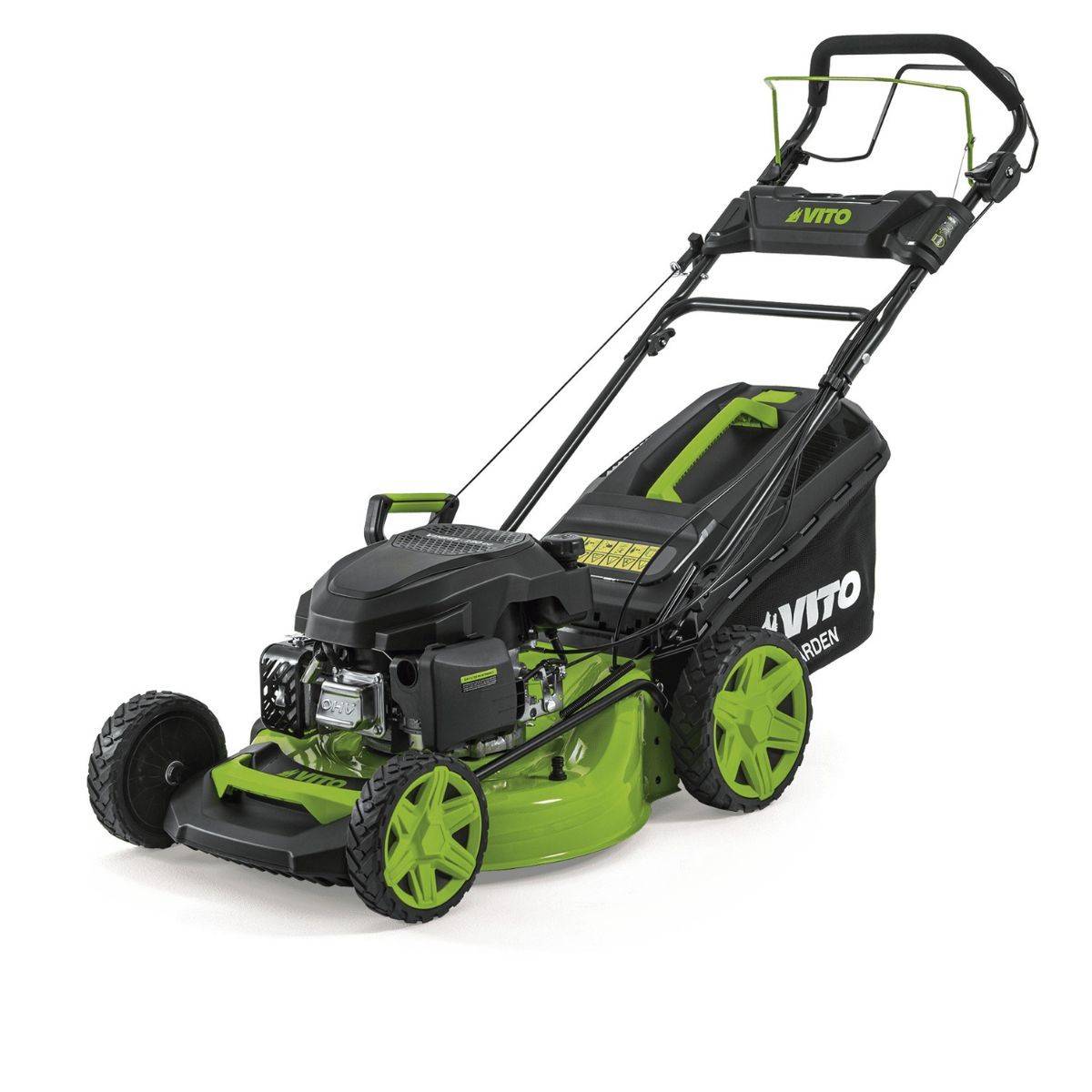 Vito - Tondeuse Thermique Essence 4,5 CV 144 cc Moteur 4T - Coupe 46cm Bac 60L Mulching 7 hauteurs 25 à 75mm Pelouse 1250m² VITO - Image 1