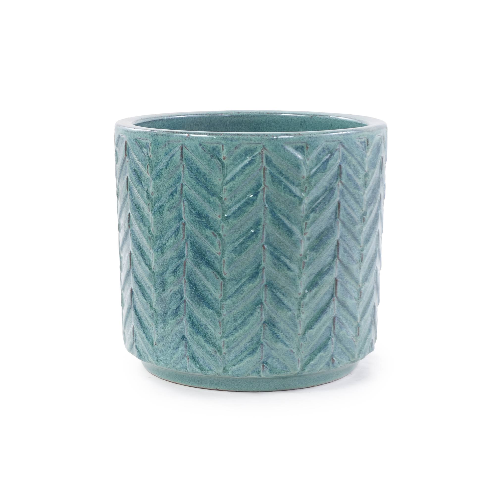 ComfortXL - Pot de fleurs en céramique Ø31,5 cm bleu aqua pour balcon et aromatiques avec drainage - ComfortXL Outdoor Living - Image 1