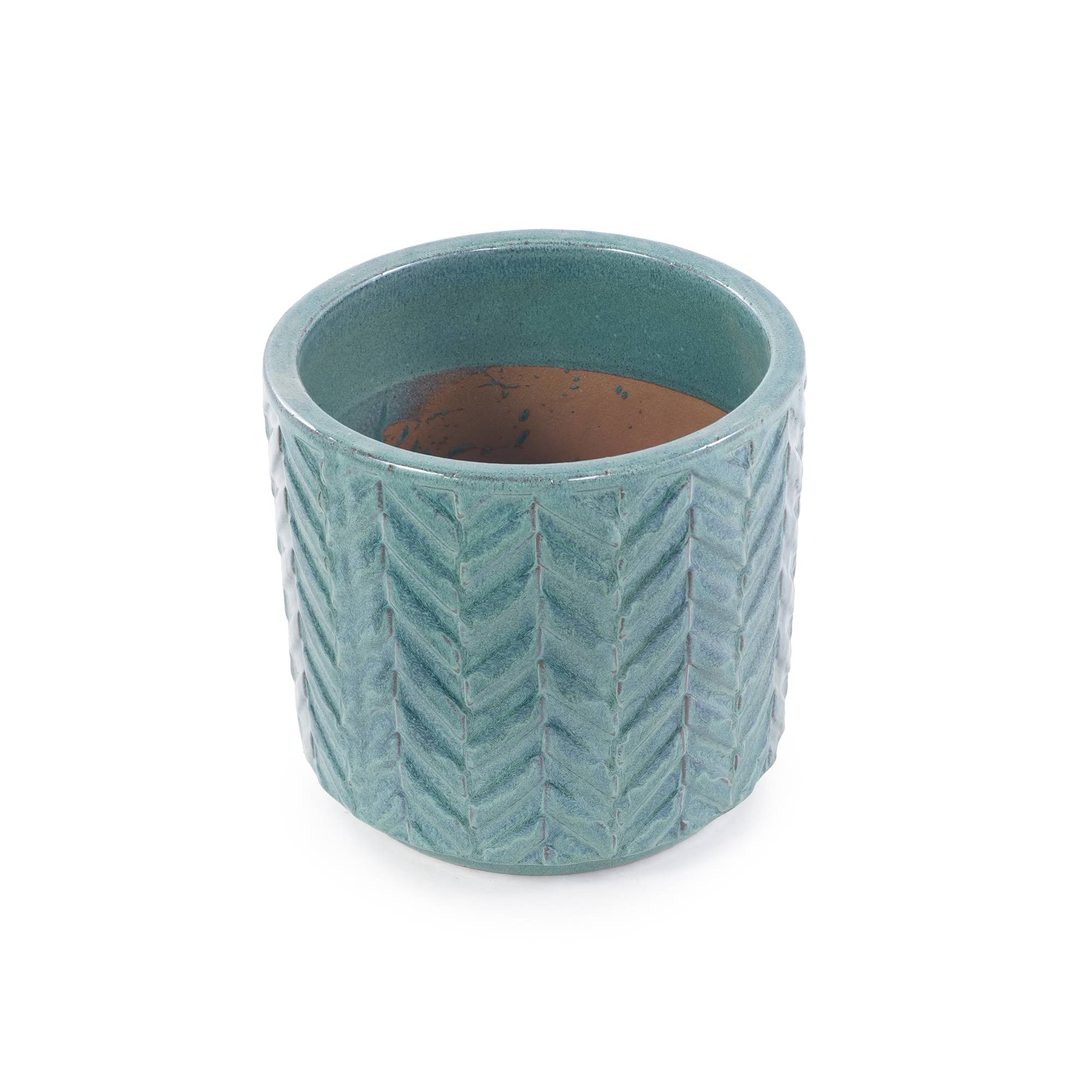 ComfortXL - Pot de fleurs en céramique Ø31,5 cm bleu aqua pour balcon et aromatiques avec drainage - ComfortXL Outdoor Living - Image 2