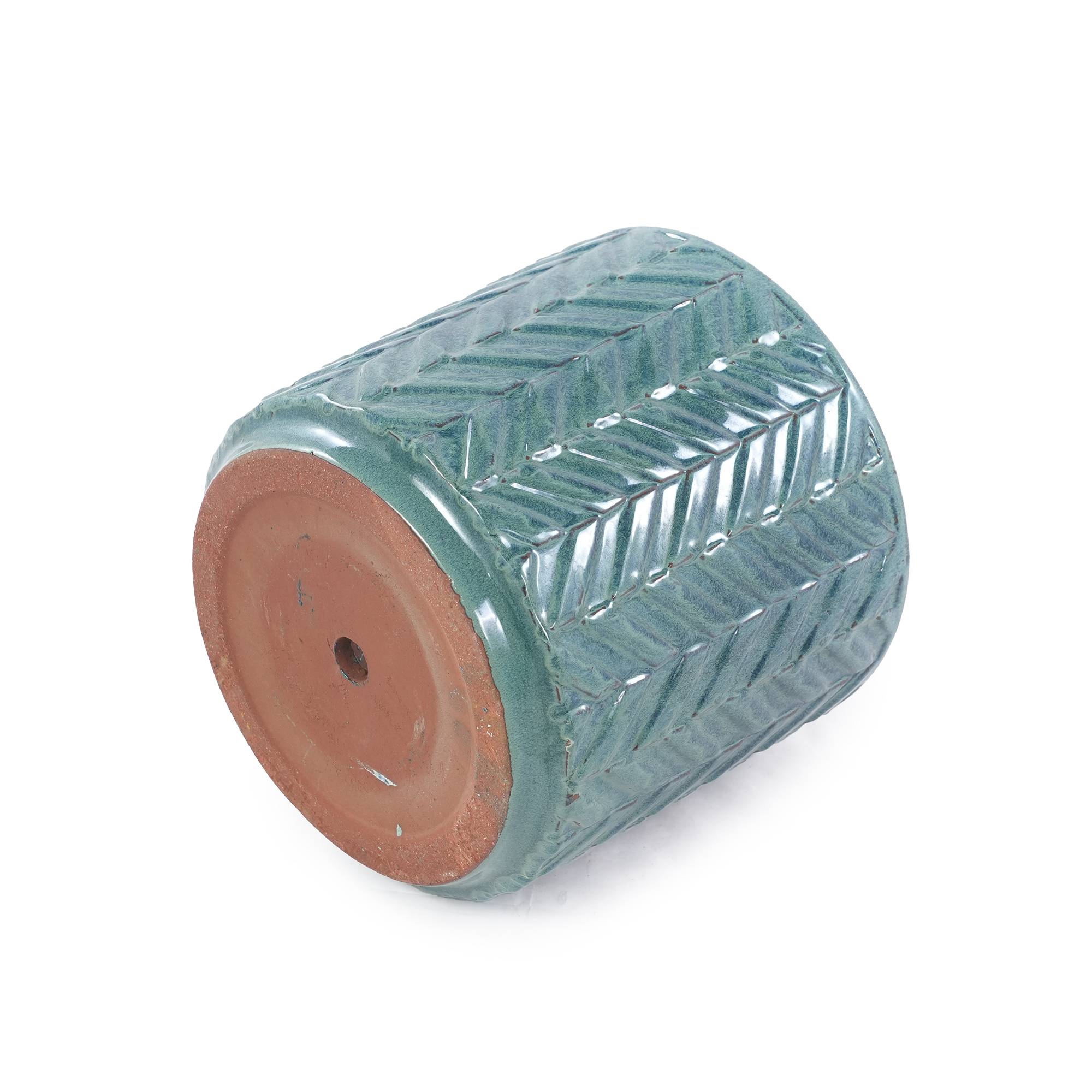ComfortXL - Pot de fleurs en céramique Ø31,5 cm bleu aqua pour balcon et aromatiques avec drainage - ComfortXL Outdoor Living - Image 3