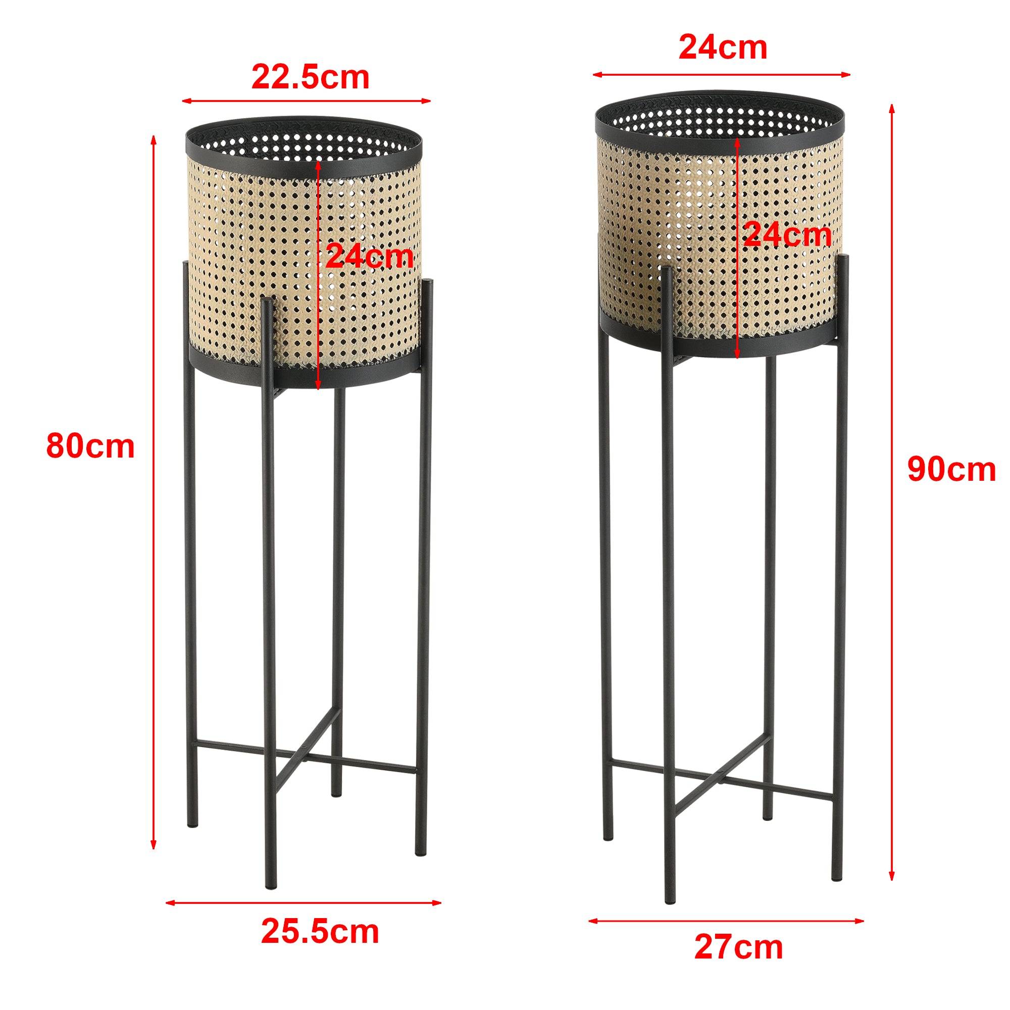 Helloshop26 - Lot de 2 supports de plante colfontaine métal tailles différentes noir sable - Imagen 2