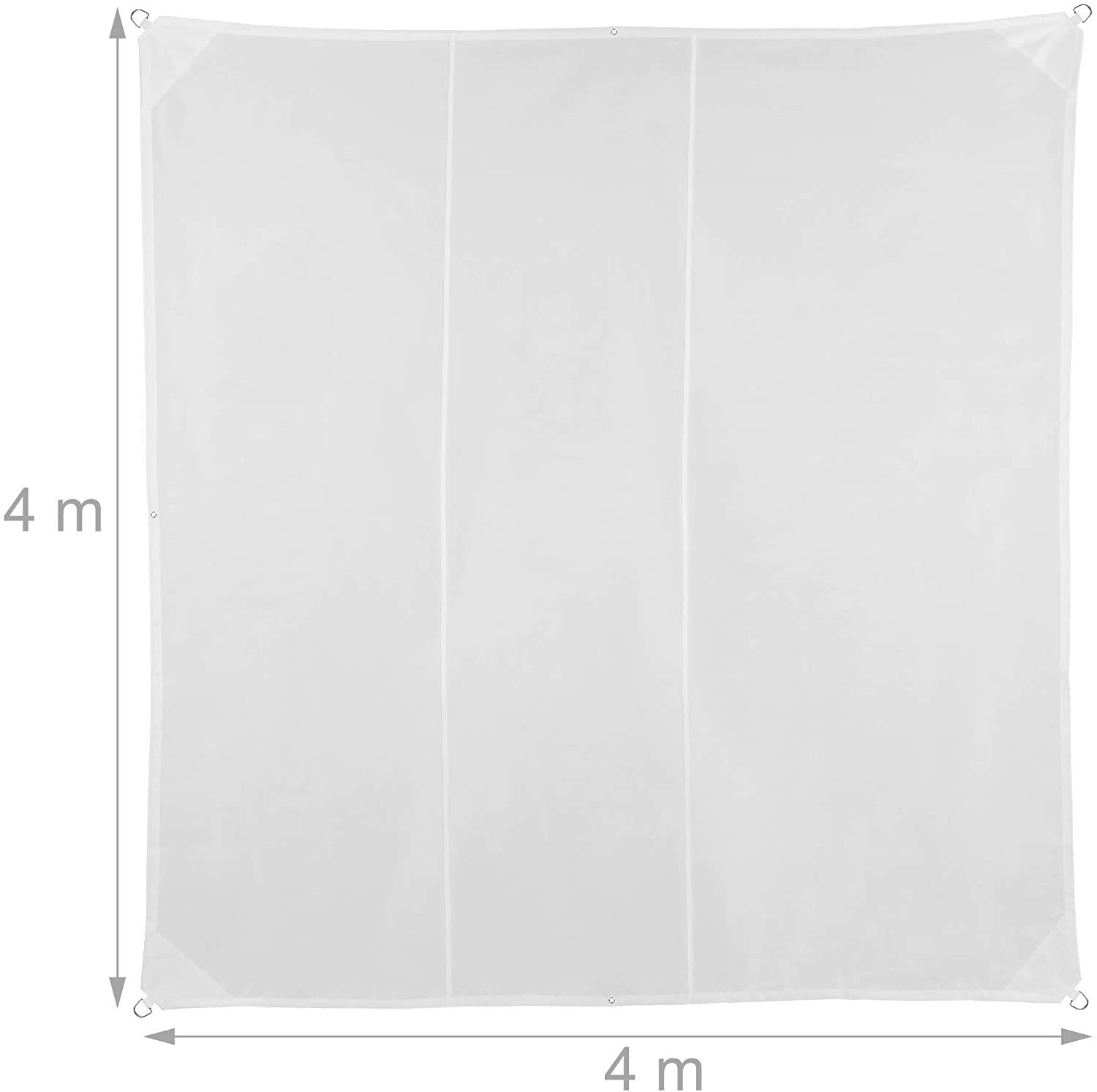 Helloshop26 - Voile d’ombrage carré 4 x 4 m blanc - Imagen 2