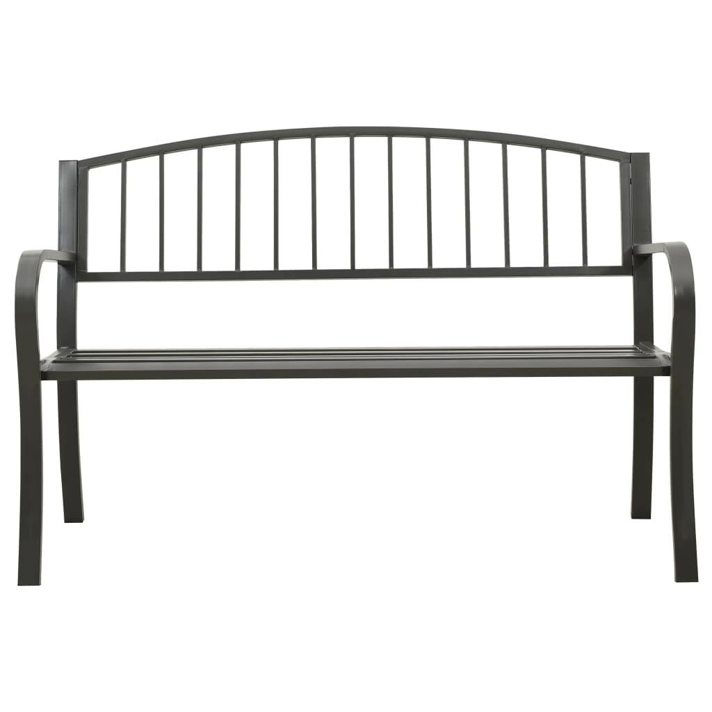Vidaxl - Banc de jardin 125 cm acier gris vidaXL 312037 - Imagen 8