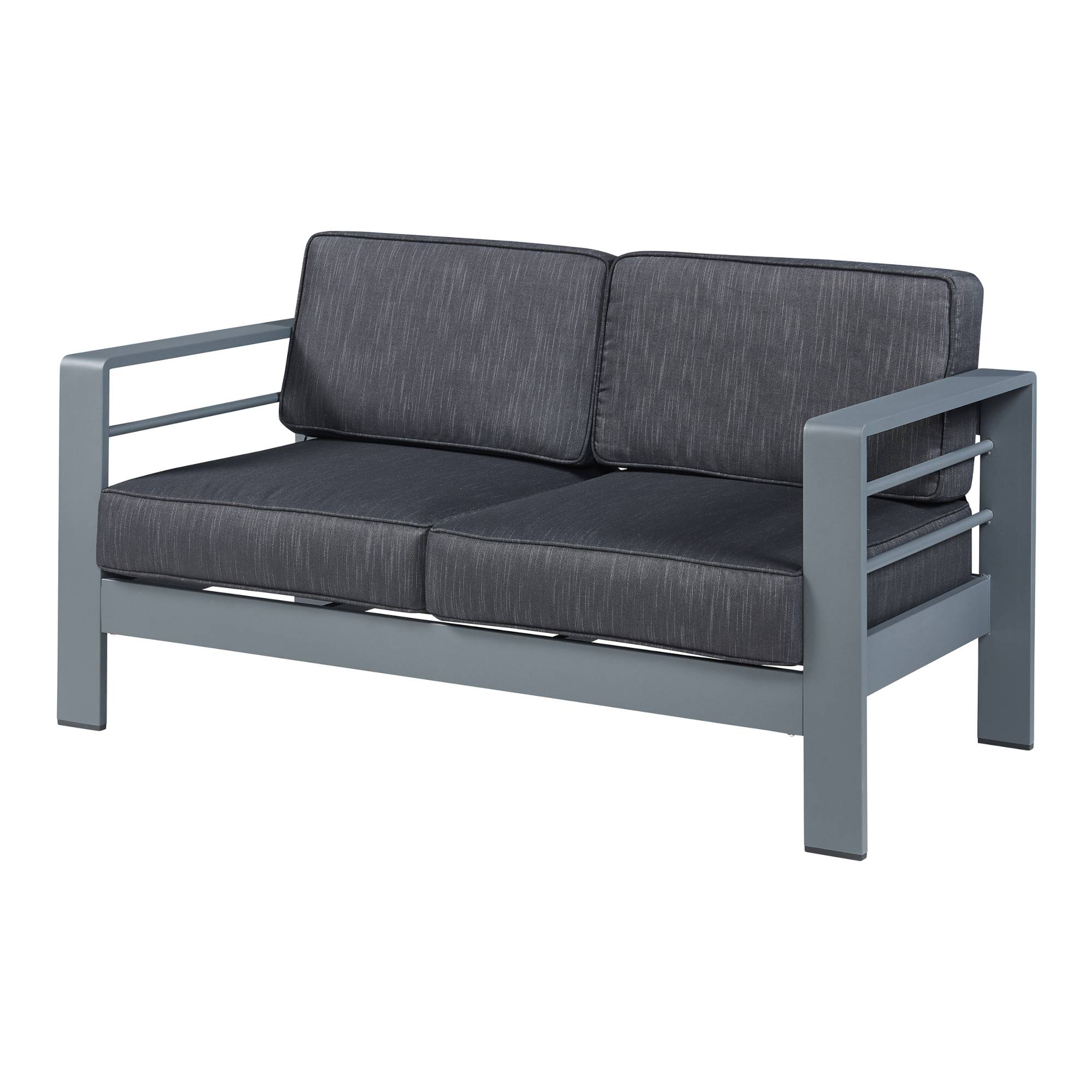 Casa.Pro - Canapé de jardin 2 places Avise 144 x 70 x 62 cm anthracite gris foncé casa.pro - Imagen 1